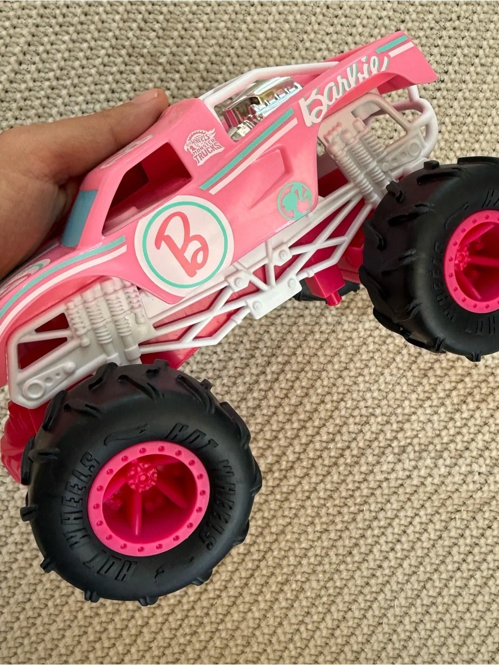 Hot Wheels Barbie Monster Truck 1:24 Scale Pink Toy Car No Remote Replacement